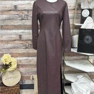 Venus Purple Pleather Bodycon Maxi 6